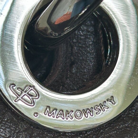 B. Makowsky Women's Leather Durango Shoulder Handbag KB8 Brown/Silver A201654 - Picture 5 of 14